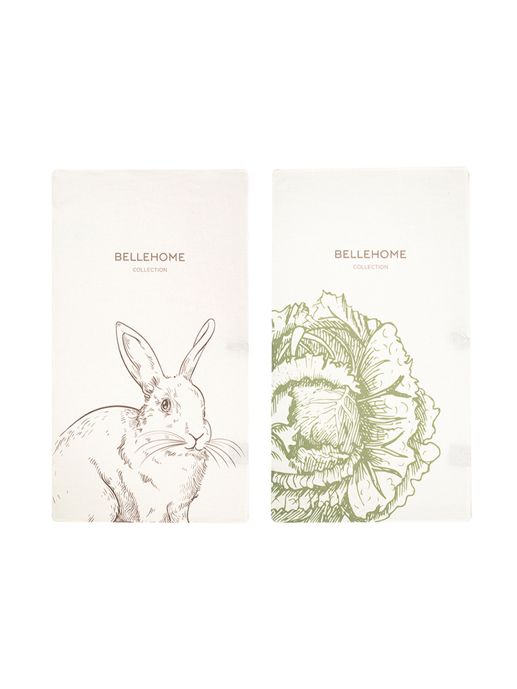 BELLEHOME Комплект полотенец столовых "Rabbit", 40х70 см, 50% лен, 50% хлопок #1