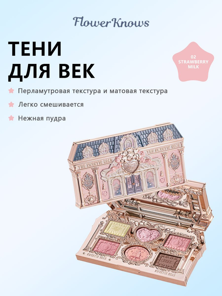 Палитра теней для век Flower Knows Sweetheart bear - 02 Strawberry Milk #1