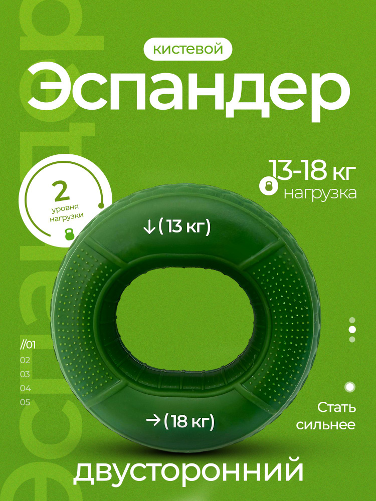 Эспандер кистевой 13-18кг зеленый #1