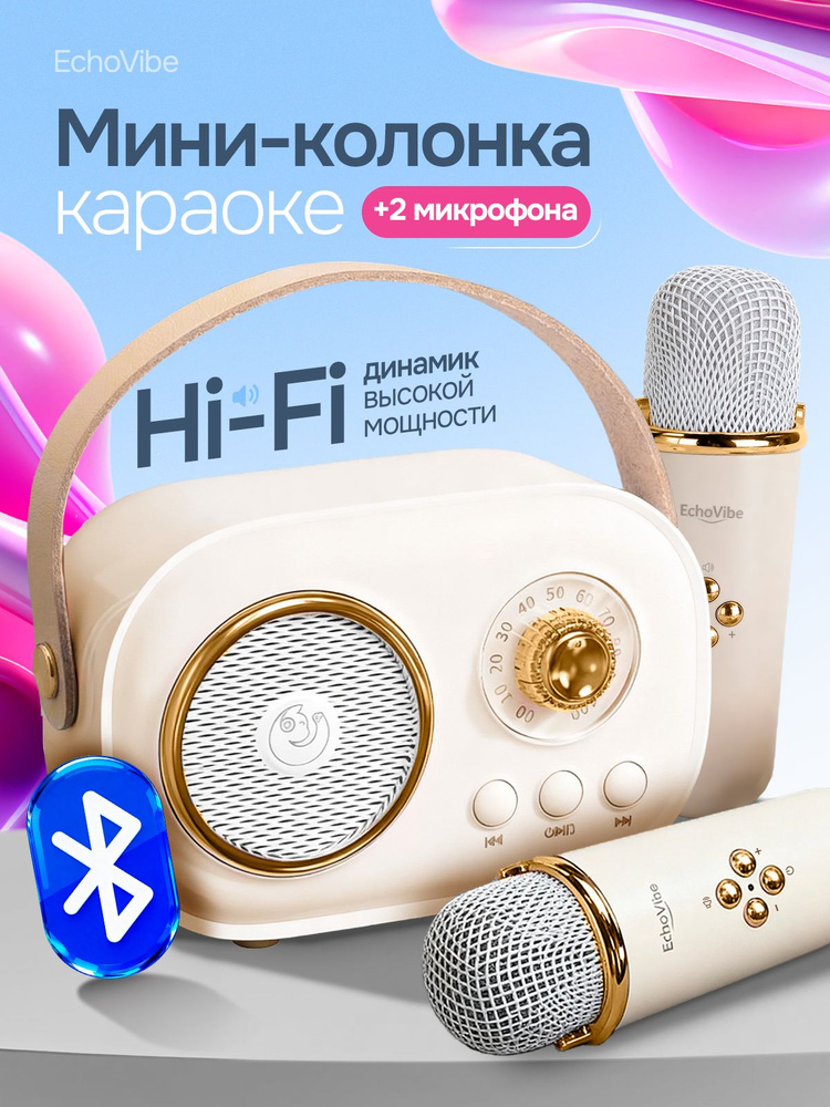 Караоке система с двумя микрофонами / мини колонка / микрофон детский #1