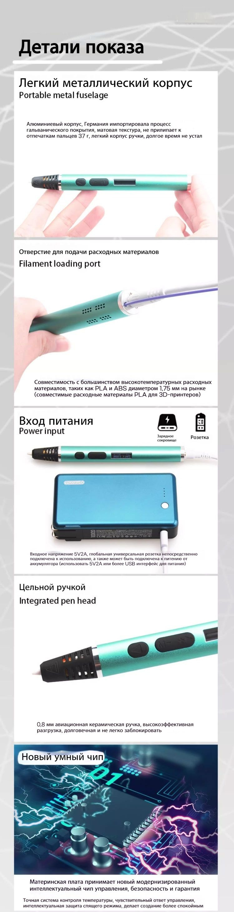 Профессиональная ручка для 3D-печати, высокотемпературная версия PRO ...