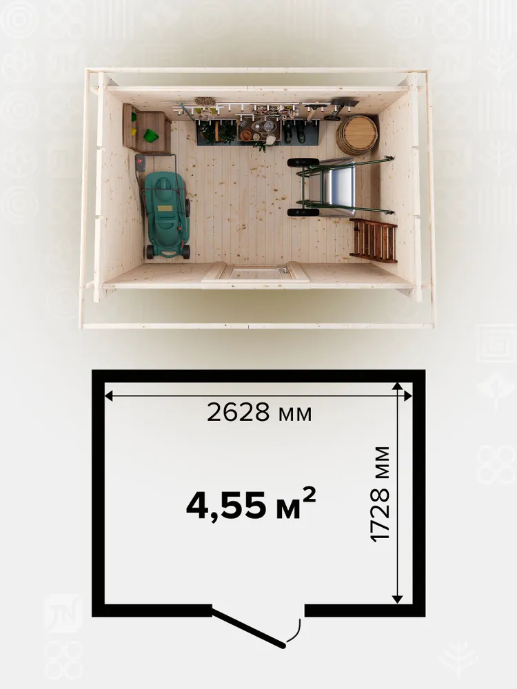 Хозблок 2х2,9м, 4,6м2, ТЕХНОНИКОЛЬ, 2x2.9 м, фото 4