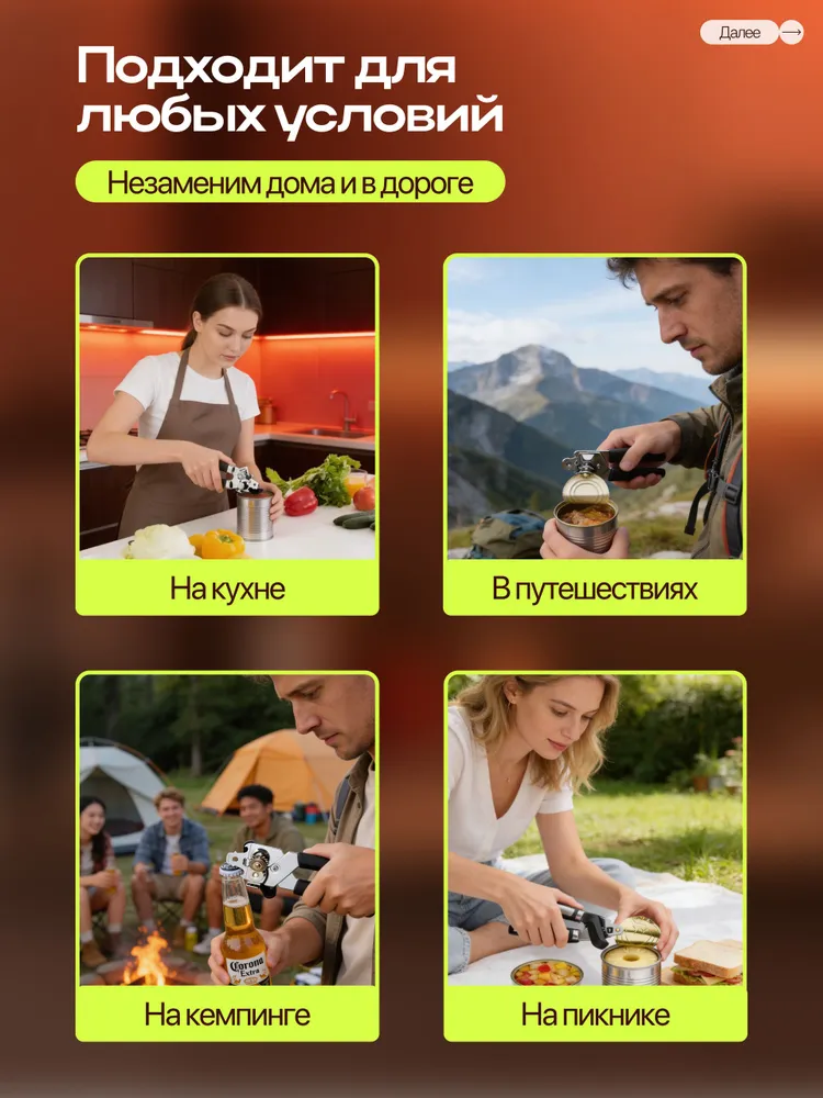Открывашка для консервов/банок/консервный нож/открывалка универсальная, вариант, фото 5