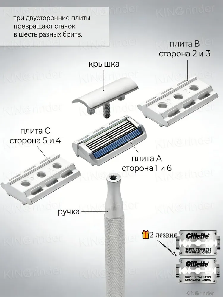 Т-образная бритва Rockwell 6c, используемая для ухода за кожей всех типов, является идеальным средством по уходу за кожей для мужчин 5