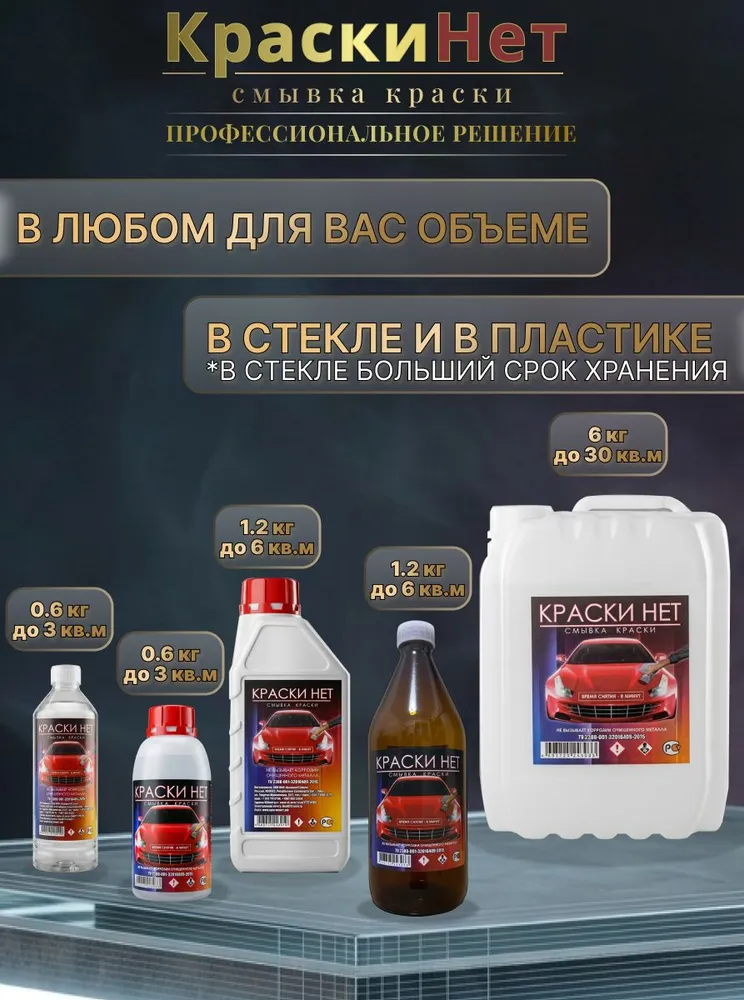 Смывка краски "КраскиНет", 0,6 кг (стеклянная бутылка), 600 г, фото 5