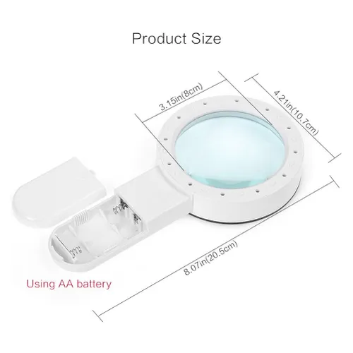 Увеличительное стекло с подсветкой, 30X, ручная лупа, LED-лупа для чтения и мелких работ