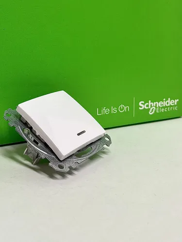 Переключатель 1-клавишный с синей подсветкой, схема 6 10АХ Schneider Electric Sedna Design, белый SD