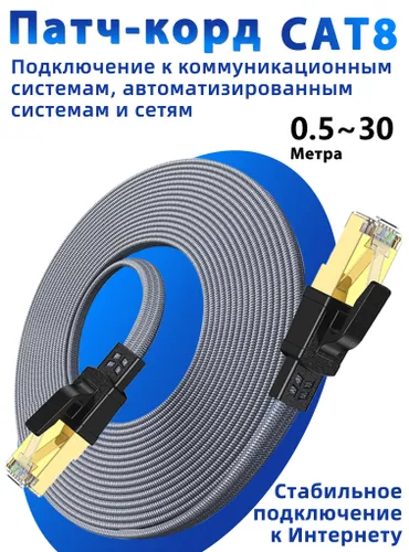 D-Sunty Кабель для интернет-соединения RJ-45/RJ-45, 1 м, светло-серый