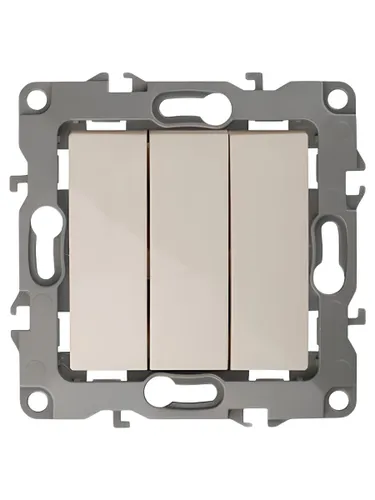 Выключатель тройной, 10АХ-250В IP20, слоновая кость IP20 Эра 12
