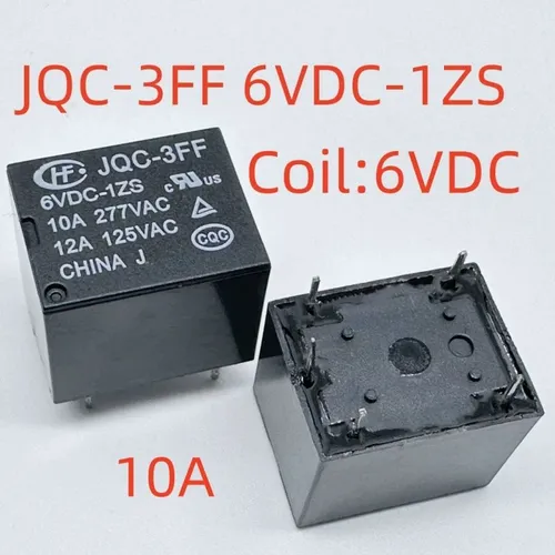 2pcs Реле электромагнитное JQC-3FF 6 В постоянного тока 1ZS 5 контактов 10 А