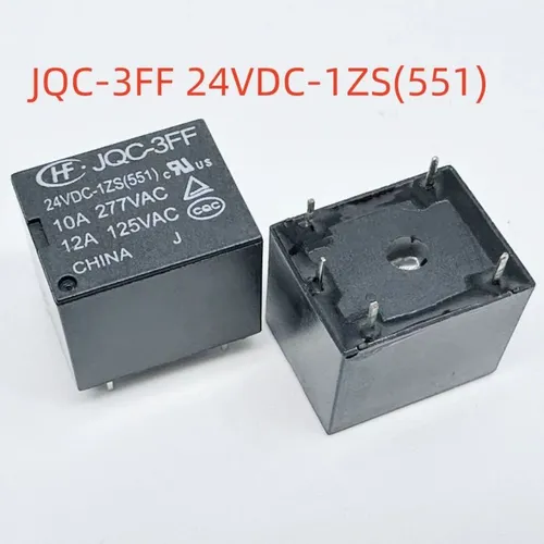 2pcs Реле электромагнитное JQC-3FF/24VDC-1ZS(551) 5-контактное, 10А, переключающее