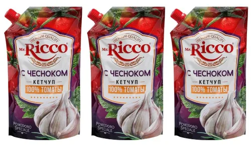 Mr.Ricco Кетчуп С чесноком, 300 г, 3 шт/