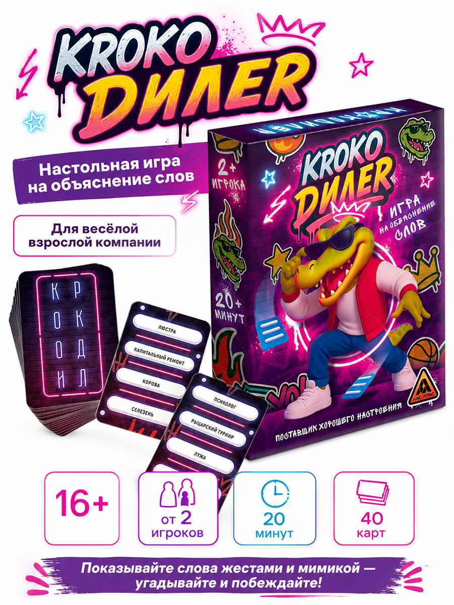 НастольныеигрыЛасИграс/Крокодил/длякомпании16+