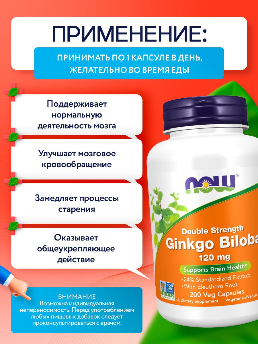 Now, GINKGO BILOBA 120mg  200 VCAPS