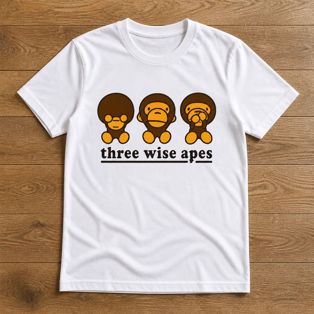 Футболка Bape three wise milo TEE