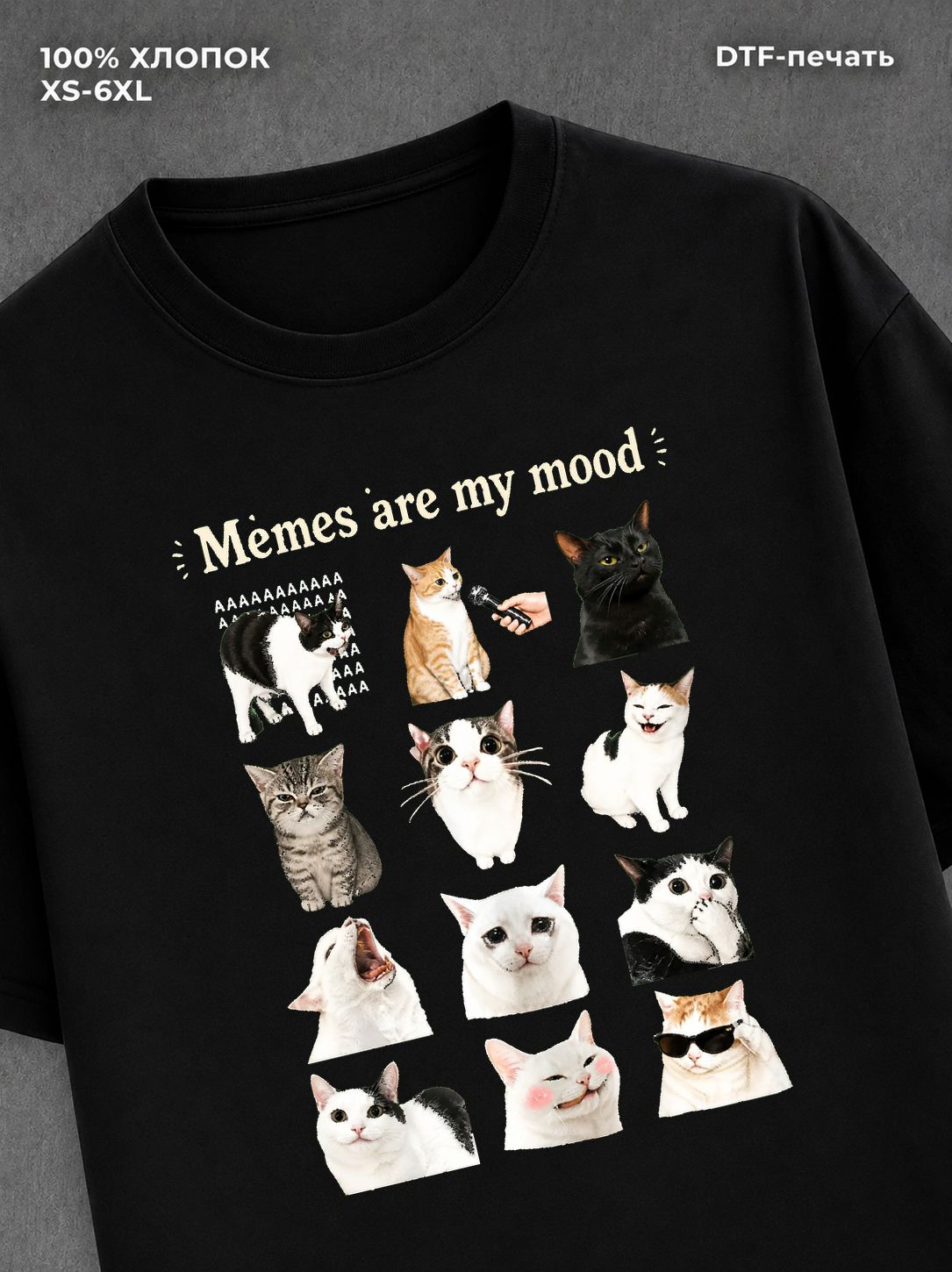 Футболка мемы котики