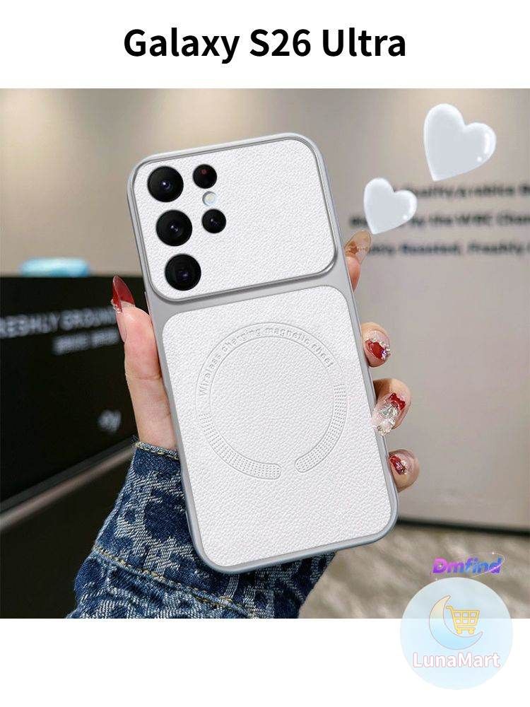 智能手机壳 用于 Samsung Galaxy S26 Ultra, 人造皮革, 白色