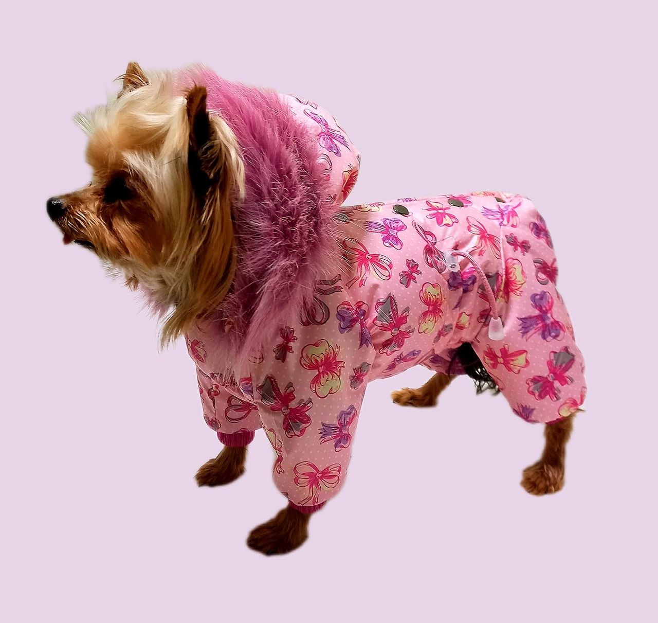 КомбинезонзимнийутепленныйдлядевочкискапюшономсмеховойотделкойКУЗеР,р23