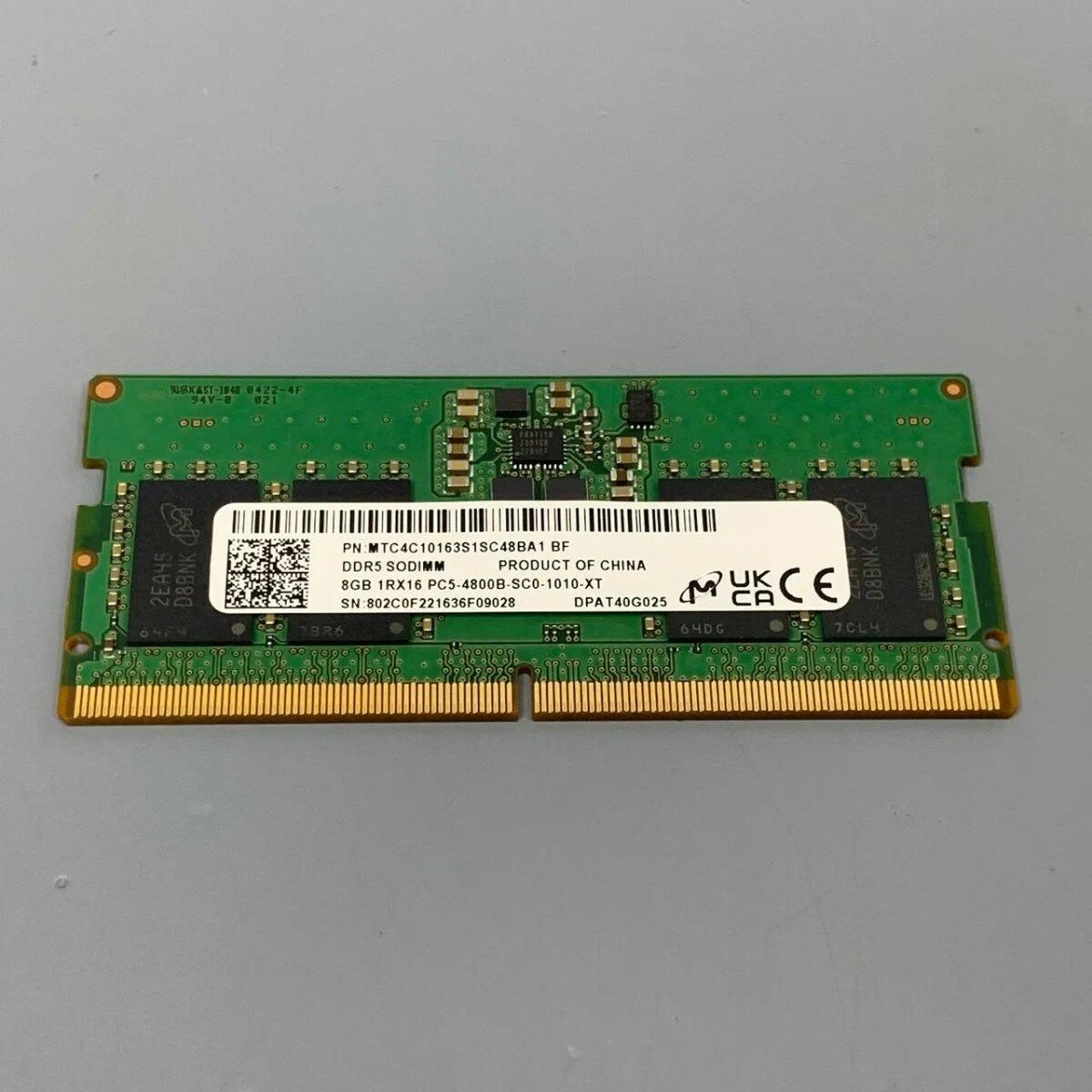 Модуль оперативной памяти Micron 8 ГБ DDR5 PC44800 5600 MHz CL 46