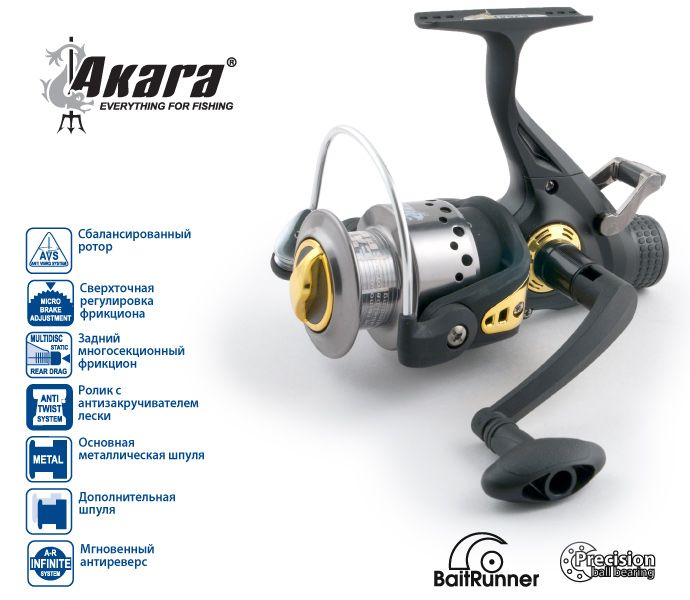 Катушка Akara Diablo Carp 6000A 3+1bb з/ш с байтр.