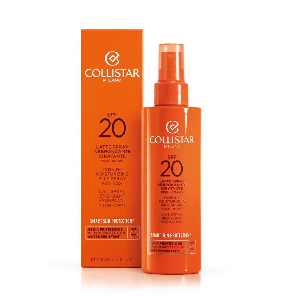 Collistar - Tanning Moisturizing Milk Spray SPF20 200 мл Увлажняющее молочко спрей для загара лица и тела 200 мл купить