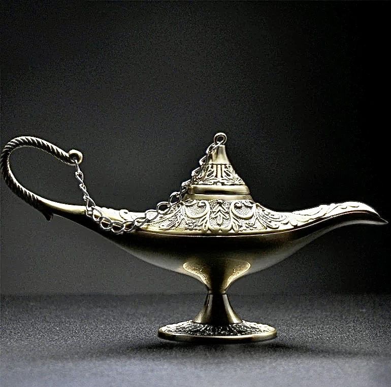 Алладин / Aladdin Премиальная декоративная лампа Джинна 22x12см, золото