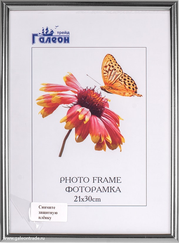 Фоторамка пластиковая 21 х 30 см, с акриловым стеклом, серебристая