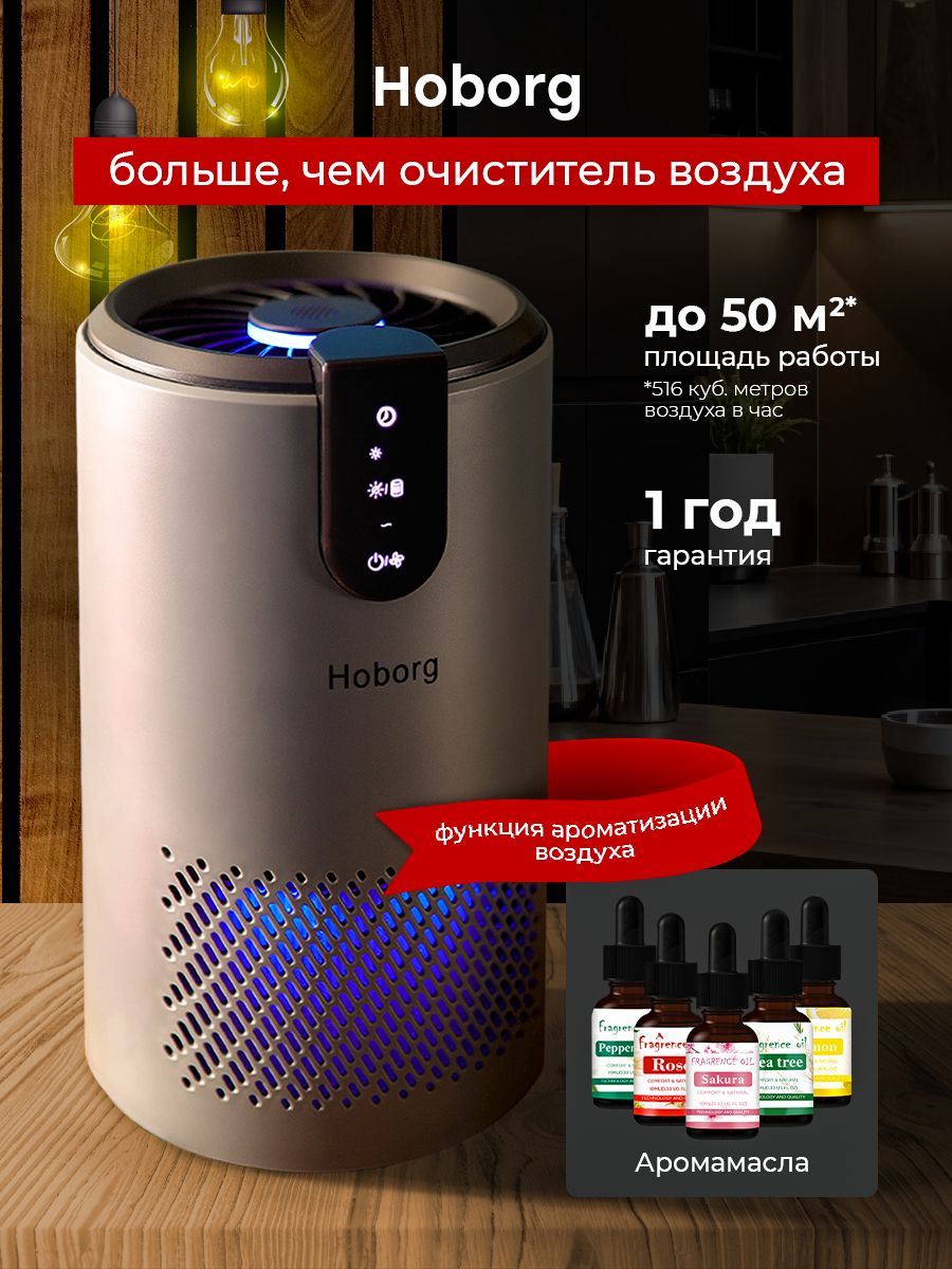 Очиститель воздуха для дома 50кв.м. + аромамасла от пыли и шерсти воздухоочиститель квартиры от алергенов запахов мощный с нера фильтром от табачного дыма настольный