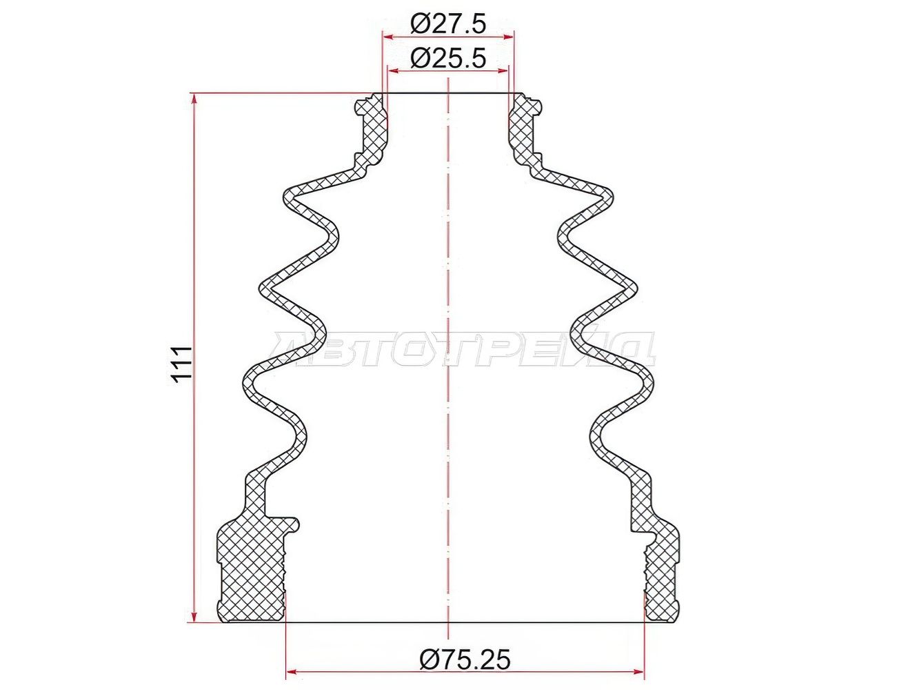 Пыльник шруса внутреннего LH TOYOTA ACV3#/ACV40 NZT260/ANE10/ACU/MCU20/30/ACM21/ACR30/AZR65