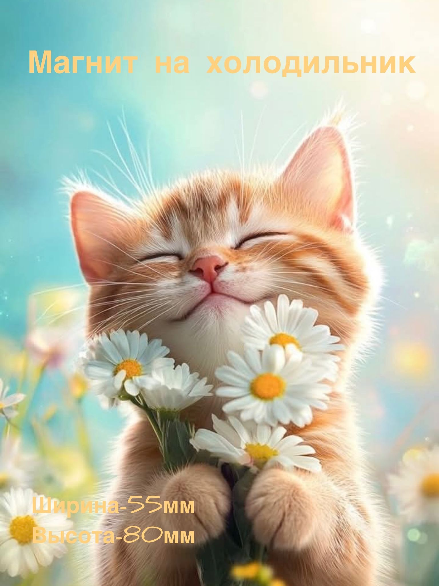 МагнитнахолодильникКотсцветами