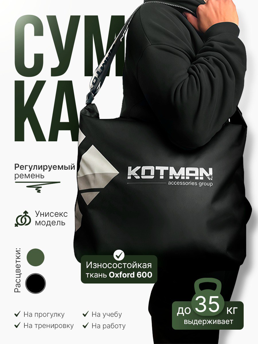 СумкашоппернаплечоKOTMANчерная