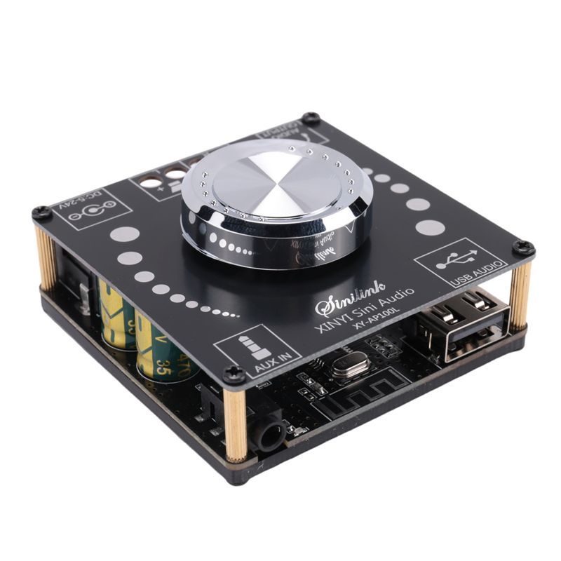 (PAEQ)XY-AP100L100WX2Bluetooth5,0стереоплатаусилителяAUXUSBзвуковаякартацифровойусилительмощностиAmplificadorDC12В24