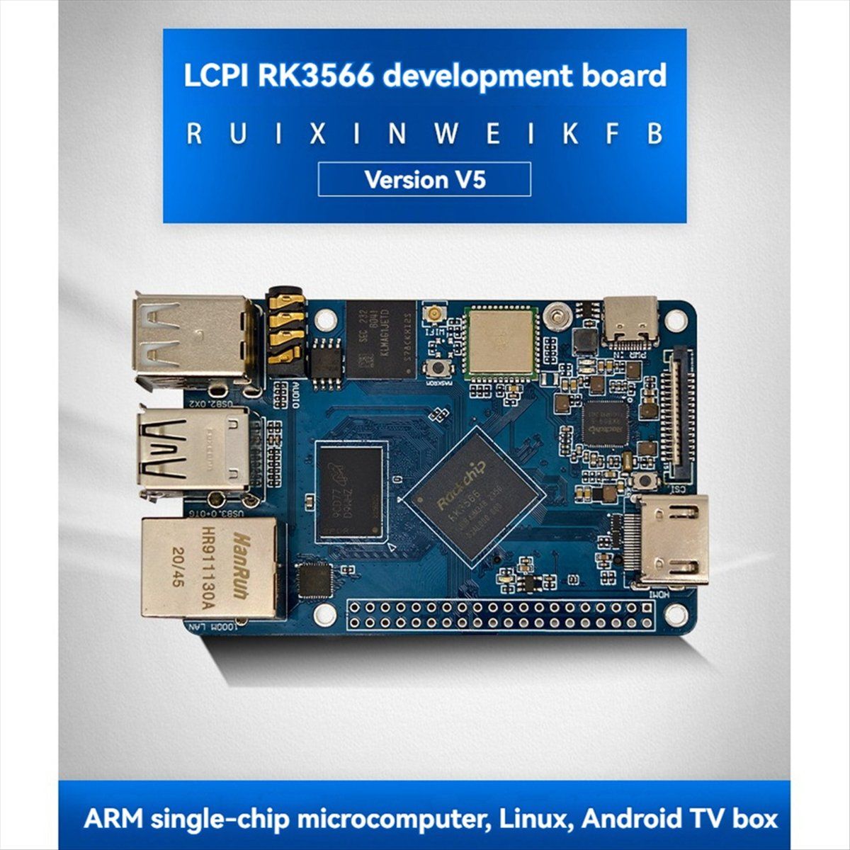 Плата Разработки RK3566 ARM Микроконтроллер Для Linux Android 2G+16G ...