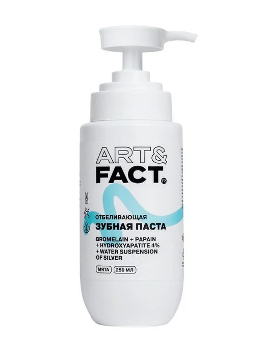 ART&FACT.Зубнаяпастаотбеливающаябезфторасэнзимами,серебромикальцием4%,250мл
