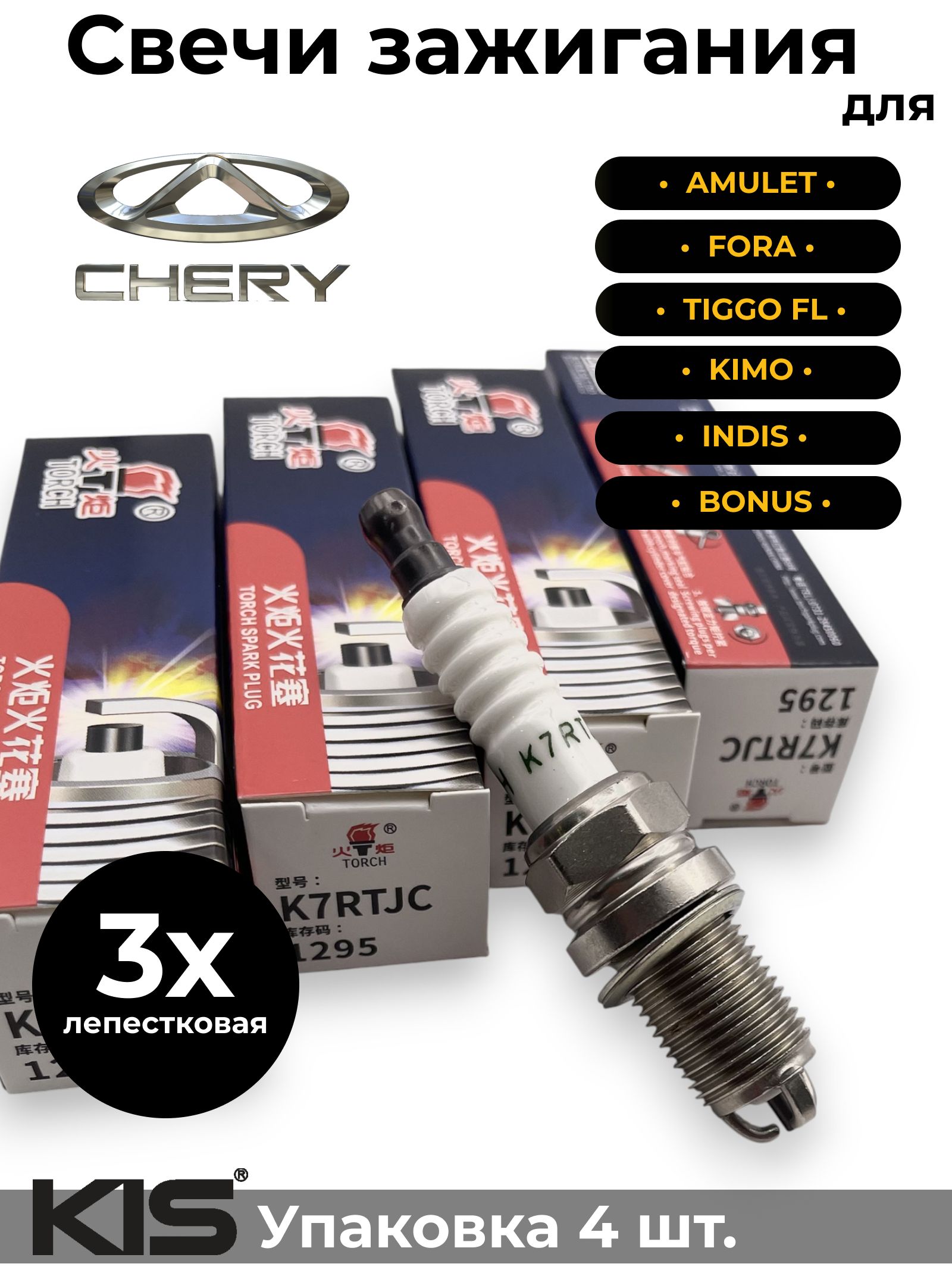 Свеча зажигания Chery Tiggo 3,4,7 Iridium Pro ChinaFit (VEZUMA)