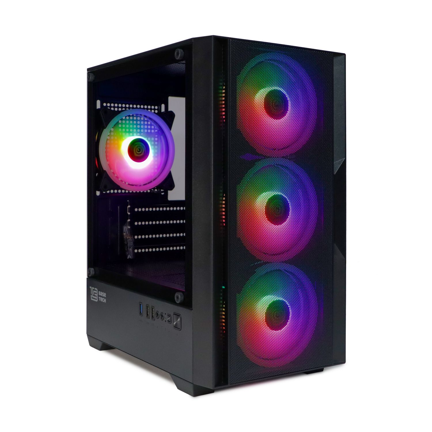 ИгровойкорпуссвентиляторамиBaseTecheXtremeGFX-06,БезБП,mATX,чёрный,4xARGBFAN