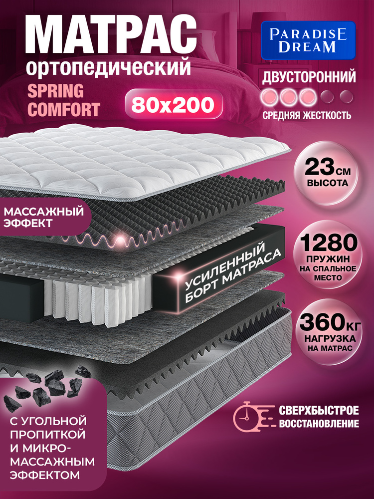 Матрас для кровати пружинный 80х200 #1