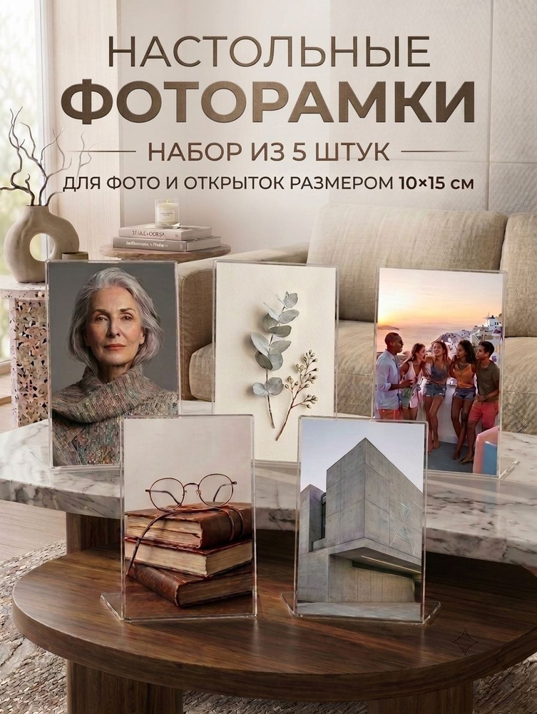 Набор настольных фоторамок 10х15 см 5 штук #1