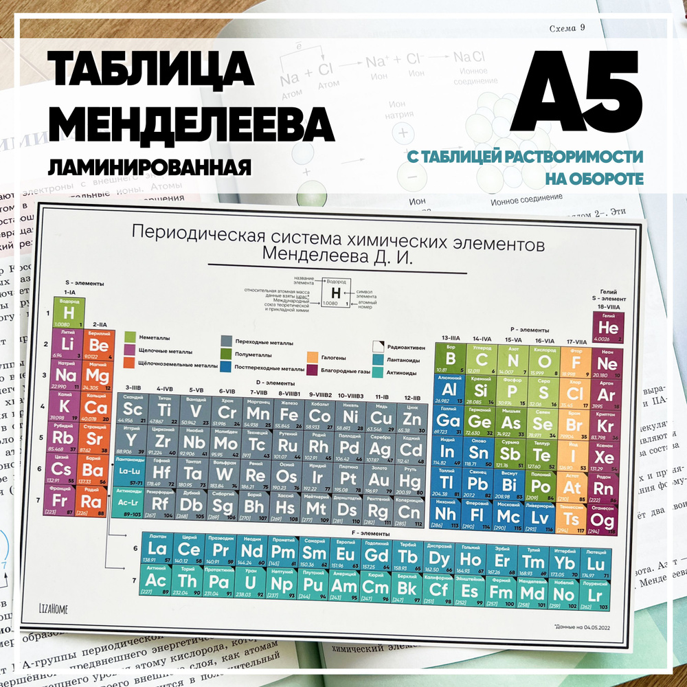 Таблица Менделеева таблица растворимости А5 - купить с доставкой по  выгодным ценам в интернет-магазине OZON (1405135504)