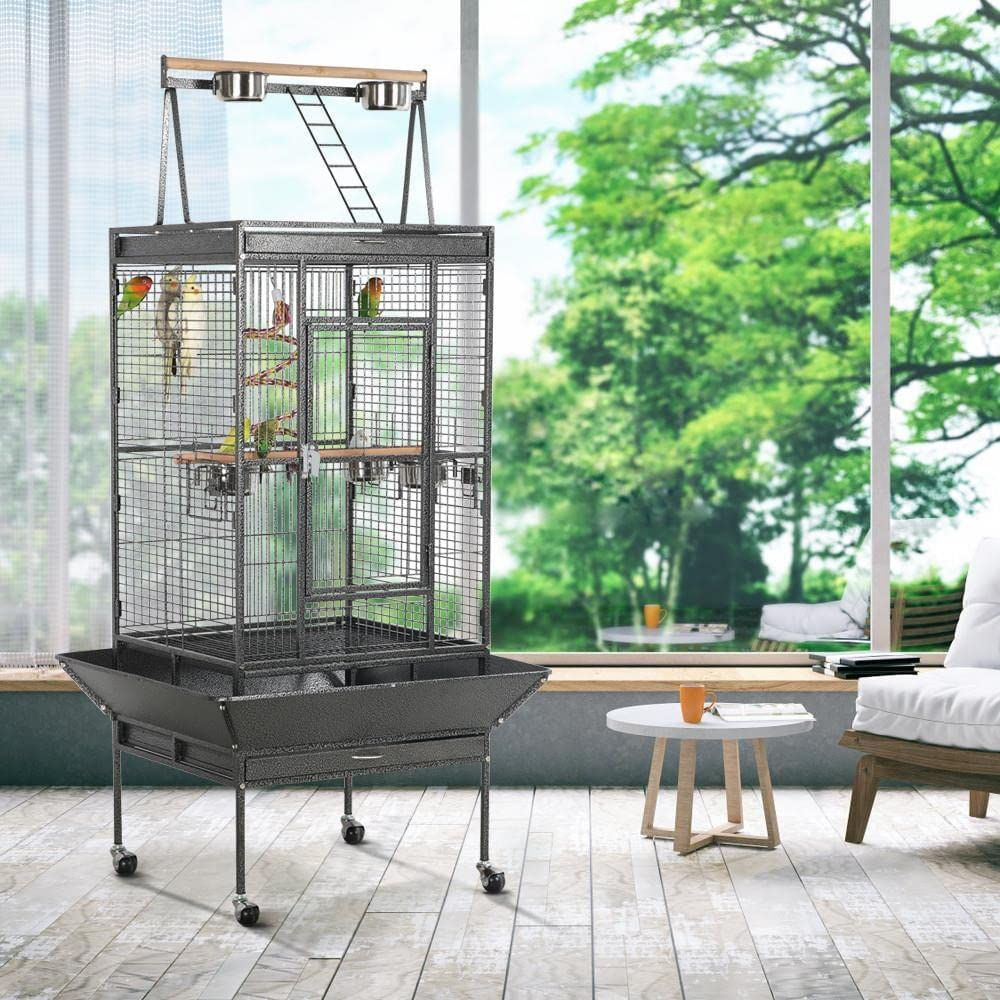 Клетка для птиц попугая большая Yahetech с колесами , 820*760*1730мм ...