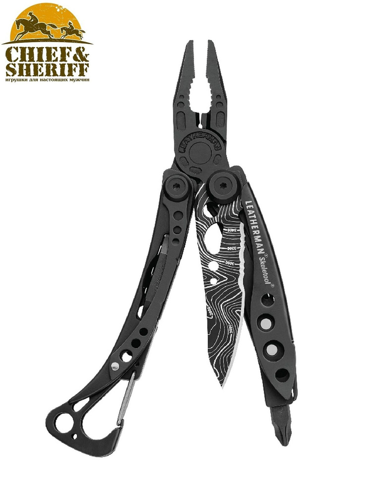 Мультитул Leatherman Skeletool, 105 мм 7 функций, black topo, картонная коробка, 832755  #1