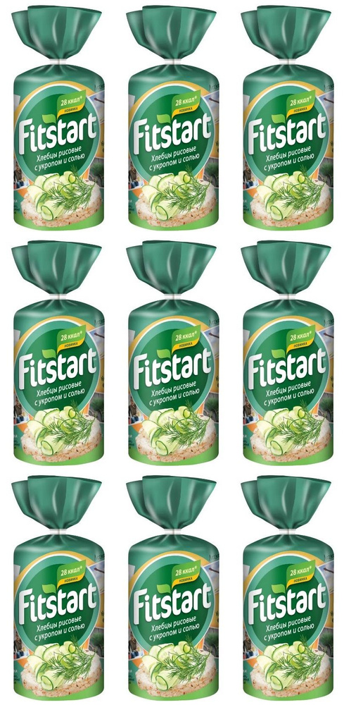 Fitstart Хлебцы рисовые Укроп с солью, 100 гр, 9 шт #1