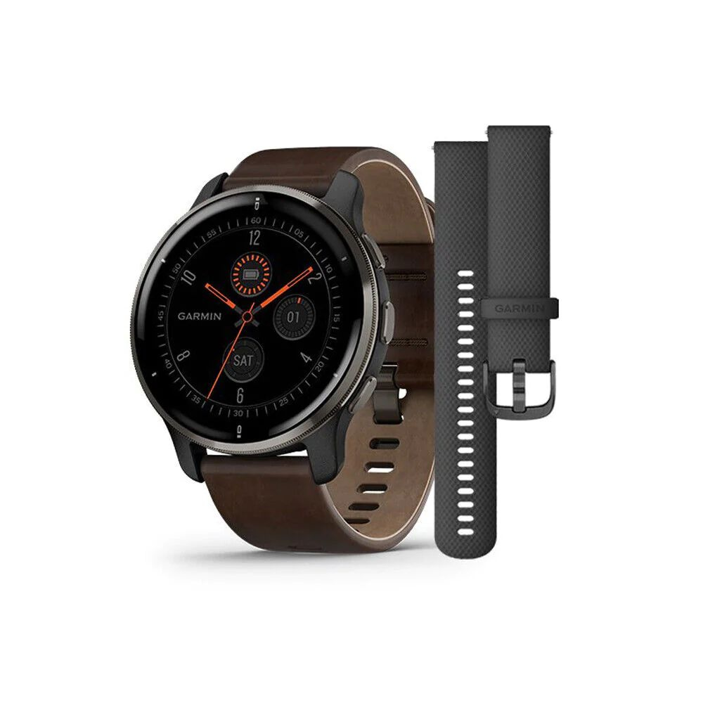 Garmin Умные часы Garmin Venu 2 Plus Slate Stainless With Brown Leather Band, Brown #1