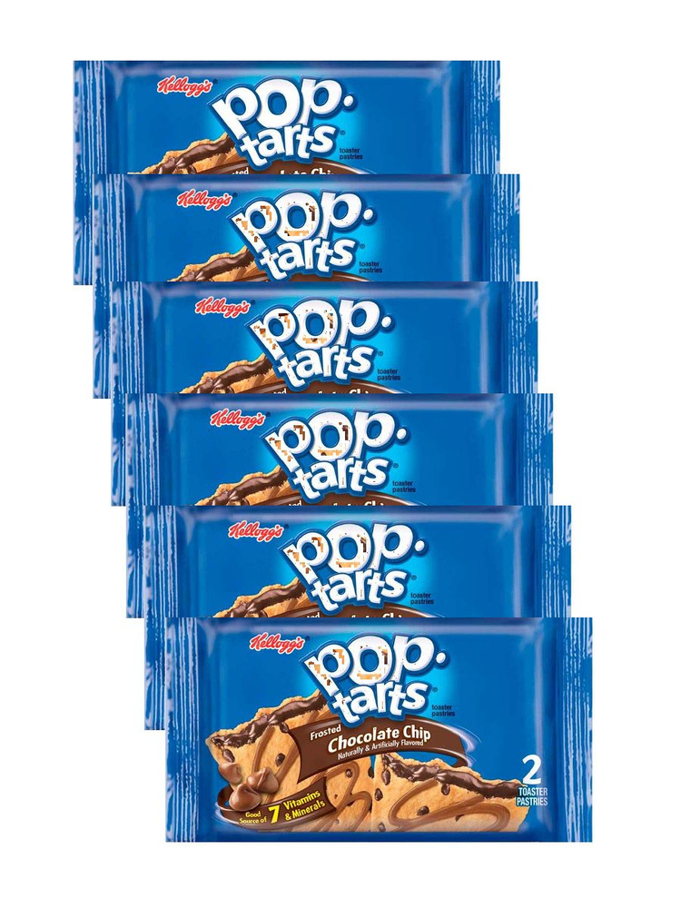 Печенье Pop-Tarts Frosted Chocolate Chip с шоколадной начинкой, 96 г х 6 шт  #1