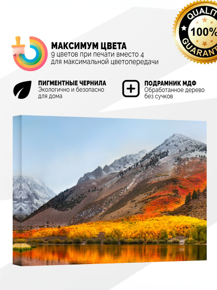 Картина на холсте 50x70 Cолнечные горы #1