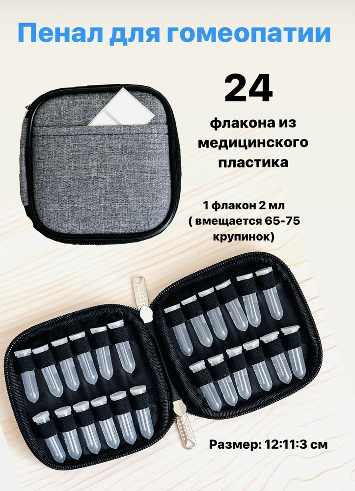 Пенал для гомеопатии дорожный на 24 флакона,аптечка для хранения и ...