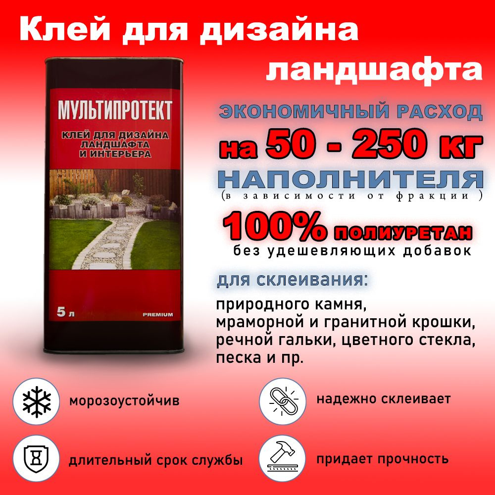 Монтажный клей Мультипротект для дизайна 5000 мл, прозрачный - купить по  выгодным ценам в интернет-магазине OZON (949840017)