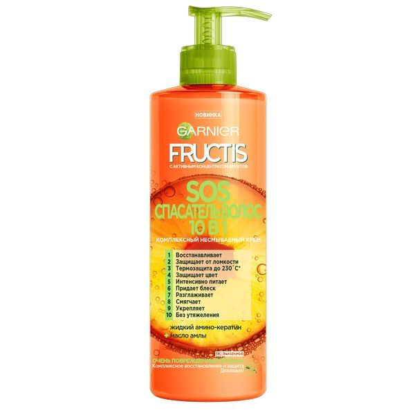 Несмываемый крем GARNIER Fructis SOS Спасатель волос 10 в 1 400мл #1