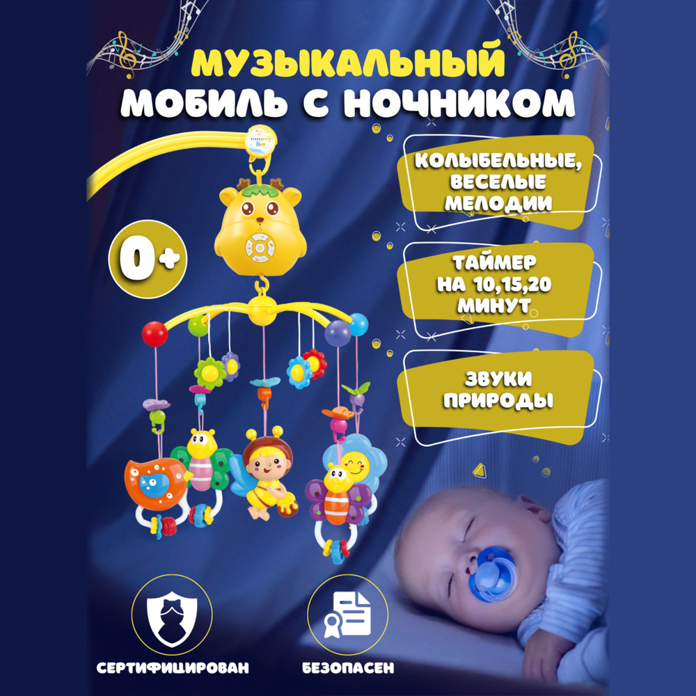 Мобиль детский в кроватку, для новорожденных #1