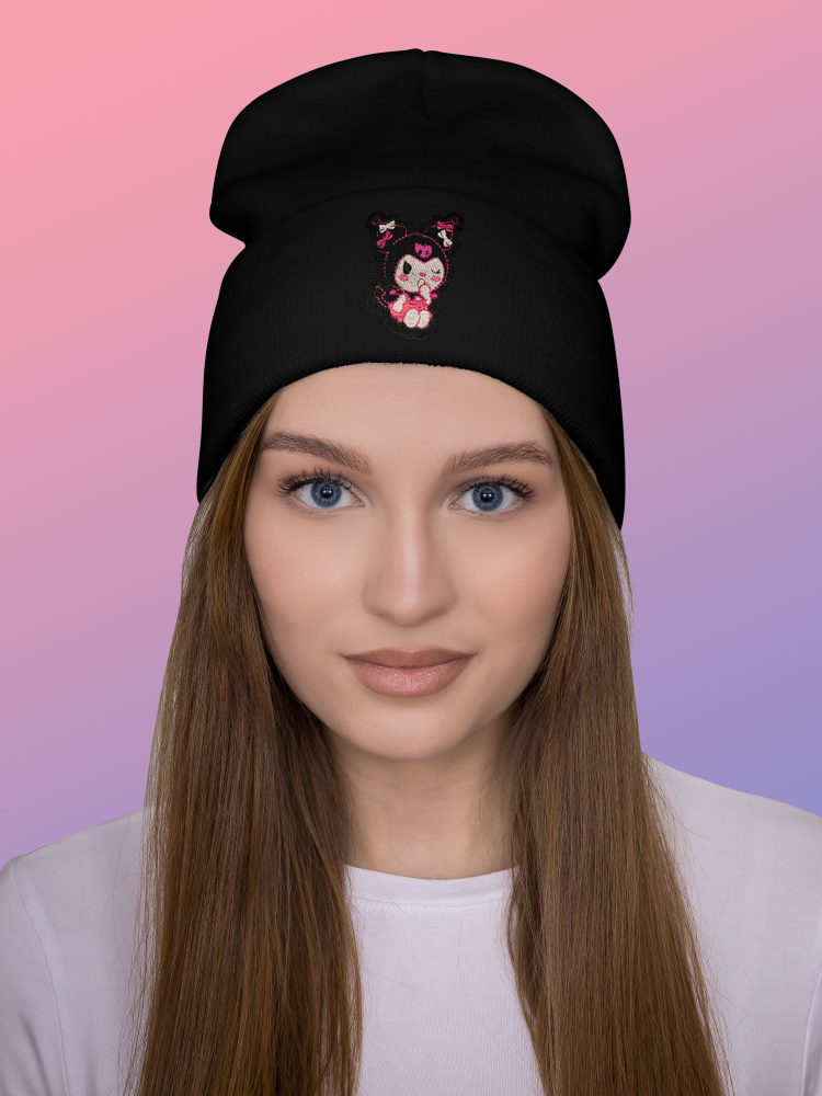 Кигуруми шапка Хелло Китти чёрная / Kigurumi cap Hello Kitty black